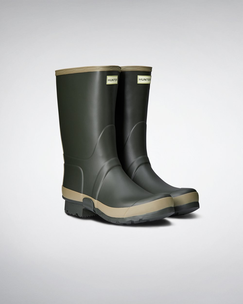 Mens Hunter Gardener - Short Rain Boots Dark Olive - 8940-TIDOU